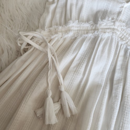 TRUE CRAFT Maxi Dress Small 100% Cotton Gauze White Boho Pullover Sleeveless - Picture 6 of 11