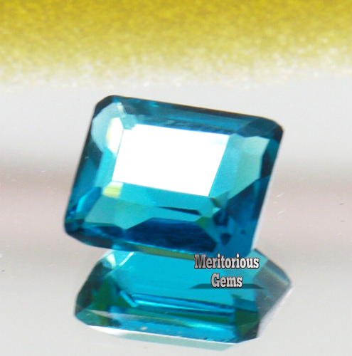 Turmalina Azul 3-4 ct Indicolita Natural Piedra Preciosa Suelta Corte Esmeralda Certificado - Imagen 3 de 6