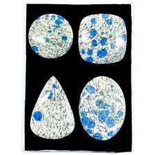 4 Pcs Natural K2 Jasper 37-52mm Loose Ink Splash Pattern Cabochon Gemstones Lot