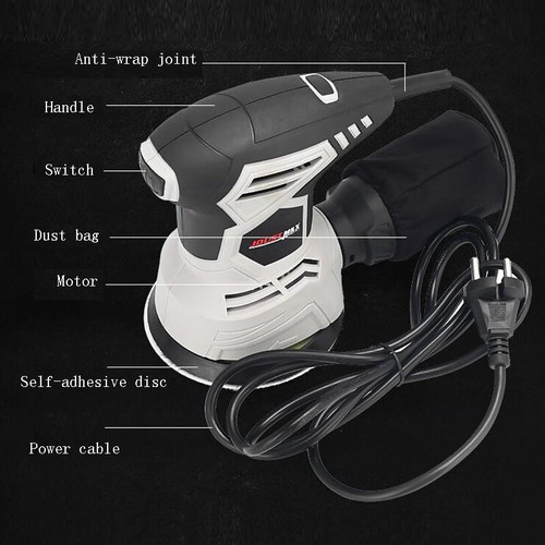 220V Electric Finish Sander Grinding Polishing Machine Putty Wood Metal Tools - Picture 4 of 6