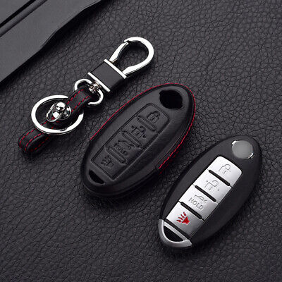 For Nissan 100% Genuine Leather Car Smart Remote Key Fob Bag Case Holder Cover