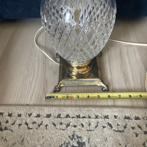 Crystal & Brass Pineapple Table Accent Lamp Waterford Style - Picture 12 of 12