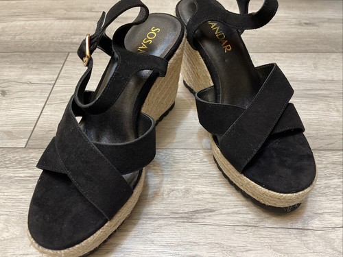 AUSVERKAUF!!!  NEU Sosandar schwarz Havanna Wildleder Espadrille Keile uvp £65,00 - Bild 5 von 5