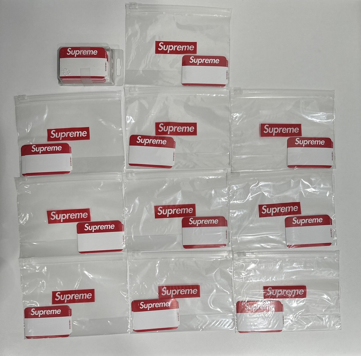 Supreme Name Badge Stickers FW20 (Pack Of 10 ) | eBay