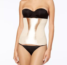 Maidenform Waist Cincher XL Beige Gold Ultra Firm Waist Trimmer Nipper Shapewear