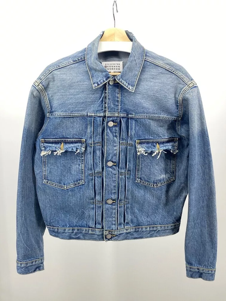 Maison Margiela SS21 Distressed Denim Jacket size 46 NWOT made in Italy