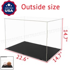 US 22"/56cm Acrylic Plastic Display Case BIG Box Clear Self-Install Dustproof