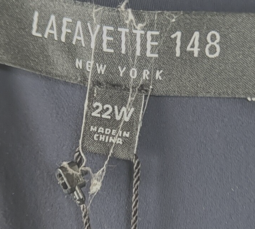 New Lafayette 148 Dress Size 22W Blue Retail $648 Quiet Luxury Cap Sleeves - Picture 4 of 8