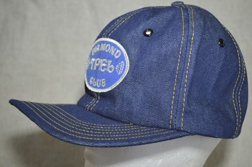 VTG SNAP BACK DENIM TRUCKER HAT Diamond TPEL CLUB 80s PRO FIT Made in USA - Picture 2 of 11