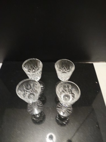 Waterford Crystal 4-Alana 3 5/8” Small Liqueur Cocktail Cordial Shot Glasses VTG - Picture 3 of 10