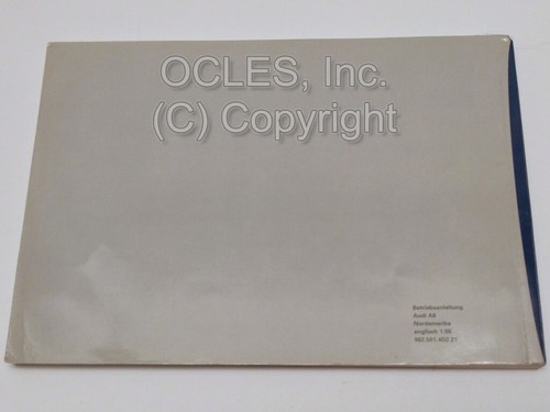 Genuine Audi D2 Book. 1998 Audi A8 Owner`s manual - Bild 4 von 6