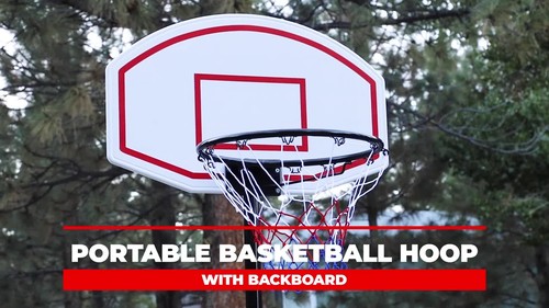 Adjustable Basketball Hoop Backboard Yard Outdoor Kids Sports Portable System - Video 1 of 1