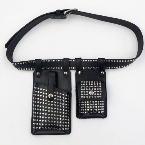 Lady Punk Rivet Belt Fanny Pack Waist Bag PU Leather Chest Purse Crossbody Belt - Picture 13 of 13