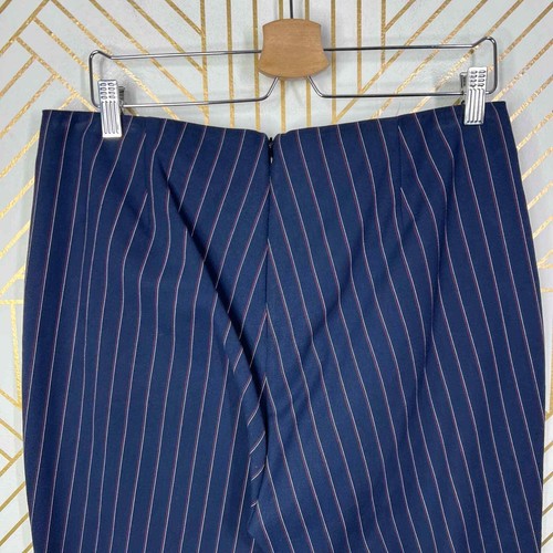 NWT Rag & Bone Simone Snap Pant in Navy Blue Stripe Ankle Length Size US 14 - Picture 6 of 11