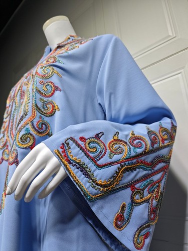 Langes Damenkleid muslimische Stickerei Abaya Dubai Kaftan bescheidenes Gewand islamisches Kleid - Bild 32 von 55