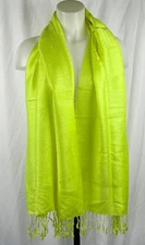 Yellow Pashmina Wrap Scarf with Fringe
