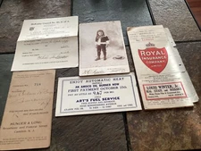 Early New Jersey Ephemera Lot, Blotter, Insurance Policy, Studio Picture, Etc.