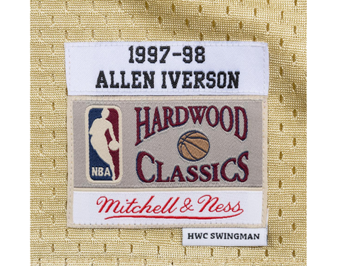 Camiseta Mitchell & Ness Gold Swingman Allan Iverson #3 76ERS dorada - Imagen 3 de 3