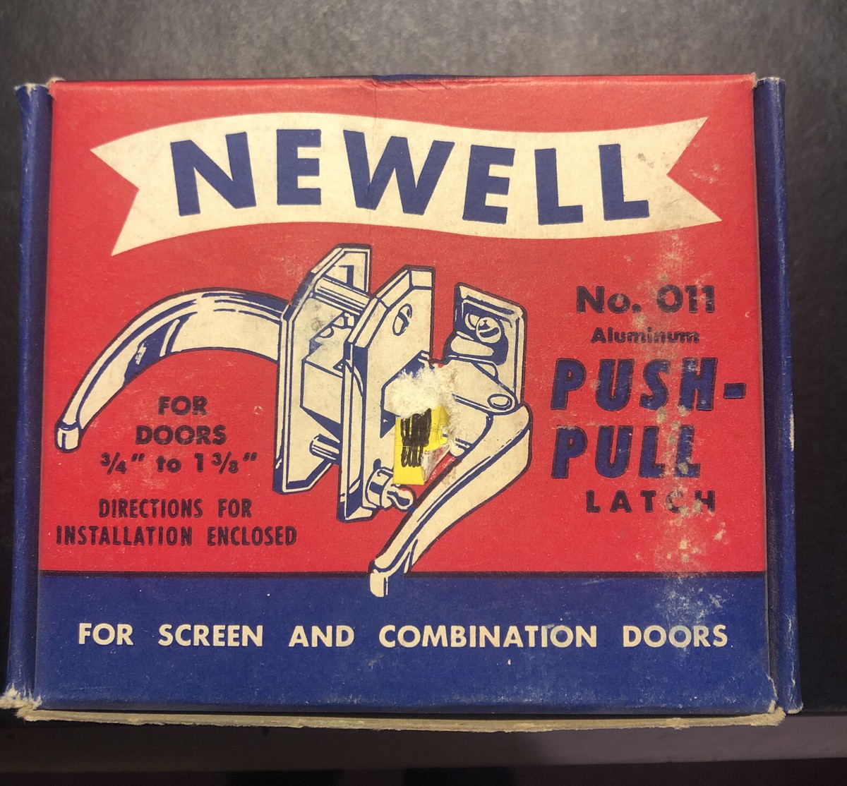 Vintage Newell #11 Push - Pull Latch Aluminum Finish New