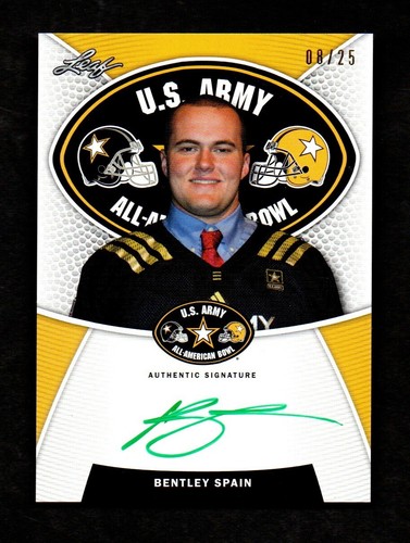 2014 Army All American Bowl Football BENTLEY SPAIN Green Ink Autograph 08/25