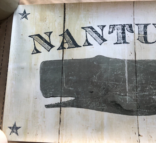 New Nantucket Whale Print 40" Long x 20" Tall by Avery Tillmon - Picture 2 of 5