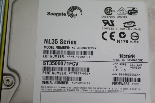 Seagate NL35 500GB Interne 7200RPM 3,5" (ST3500071FCV) HDD MIT SERVER CADDIE - Bild 3 von 6