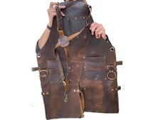 Heavy Duty Split-Leg Leather Apron for Welding, Woodworking & More
