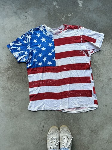 1988 America USA Flag AOP Vintage T-Shirt - Picture 1 of 11