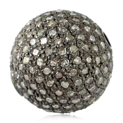 1,9ct Diamant Kugel Perle Zwischenring Fundstück 925 Stern Silber - Bild 1 von 4