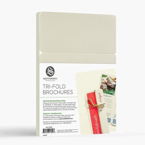 Southworth Specialty Tri - Brochure pieghevoli, cartoncino pesante, confezione da 25 brochure - Foto 2 di 8