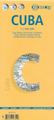 Cuba laminated Travel Reference Map, with Havana Map by Borch Maps
