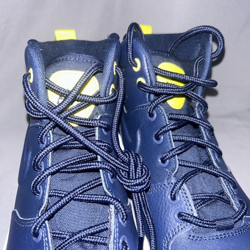 Bottes en cuir Nike Manoa BQ5372 401 bleu marine/jaune/blanc grandes enfants pointure 5,5 ans neuves sans étiquette - Photo 6/8