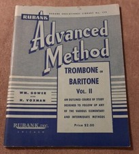 Rubank Advanced Method Trombone or Baritone Vol. II music book clean unmarked