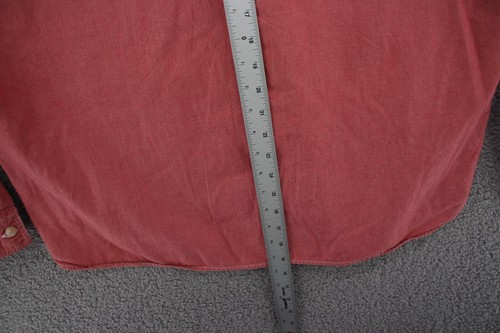 J Crew Chambrary Hemd Herren XL rosa rot Langarm Kinnriemen Workwear Band - Bild 9 von 9