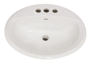 American Standard 475.02 White Aqualyn Drop in Bathroom Sink With 8 Centers 20