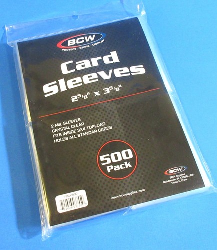500 BCW STANDARD CARD SLEEVES, 2-5/8" X 3-5/8",FITS INSIDE HOLDERS-ARCHIVAL SAFE - Picture 2 of 3