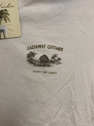 Joe Marlin Castaway Cottage Toast The Coast Short Sleeve Shirt XL NWT Cotton - Picture 4 of 8