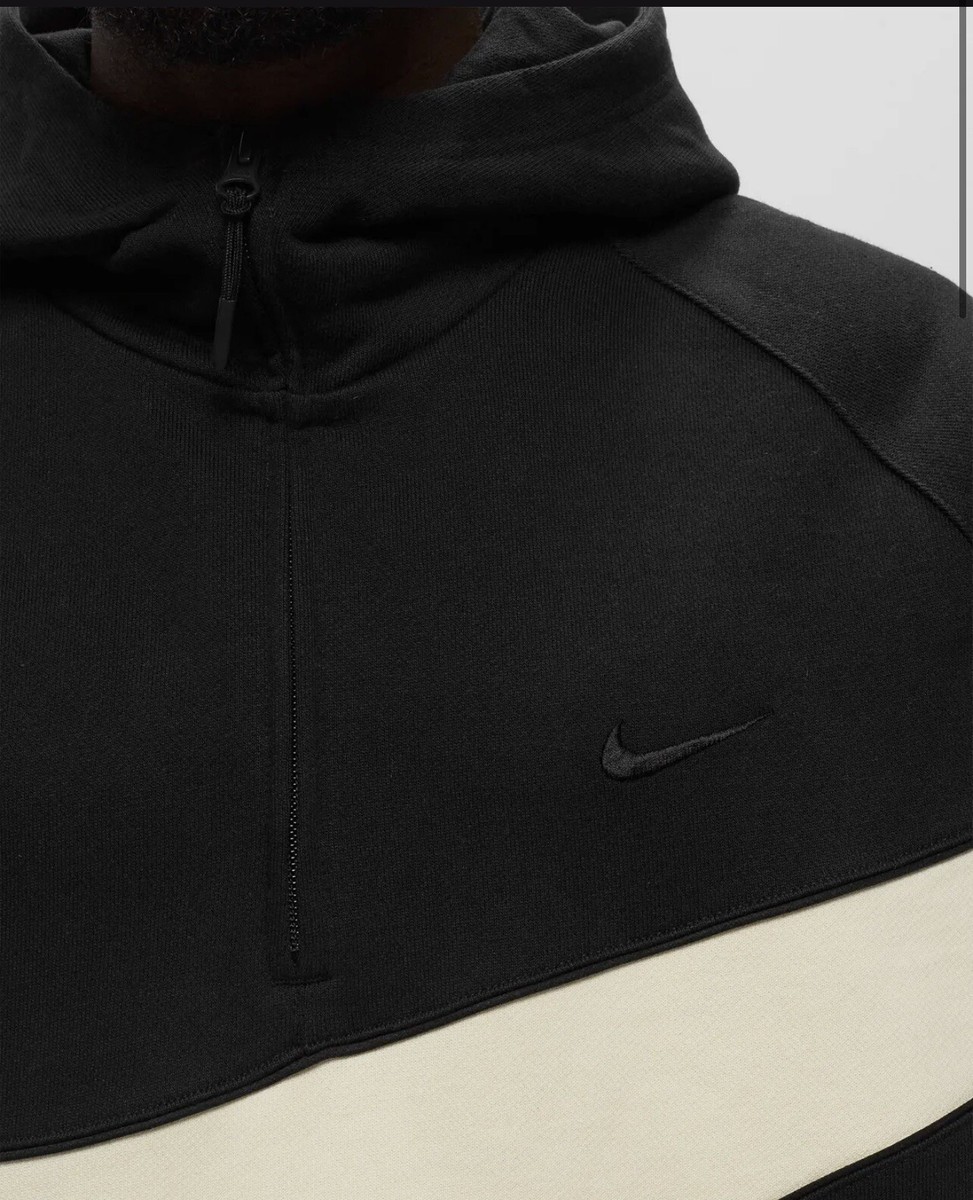 $130 Nike Big Swoosh Logo 1/2-Zip Fleece Hoodie Black Men's $130 Nike Big Swoosh Logo 1/2-Zip Fleece Hoodie Black Men's