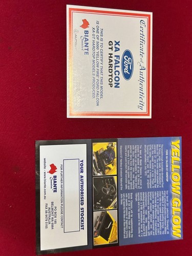 BIANTE AUTOART 1-18 1/18 SCALE FORD XA FALCON GT COUPE YELLOW GLOW #DAMAGED# - Picture 13 of 13