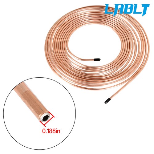 LABLT W/16 Fitting 25 Ft Roll Coil 3/16'' OD Copper Nickel Brake Line Tubing Kit - Picture 2 of 12