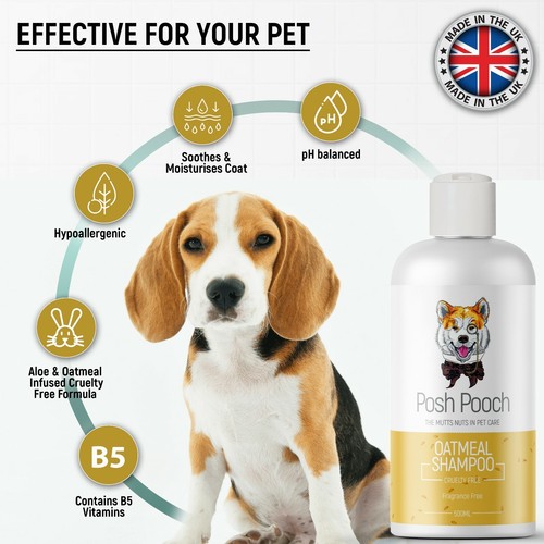Oatmeal Dog Shampoo For Dogs With Dry Itchy Flaky Skin Organic Soothing Wash - Picture 2 of 6
