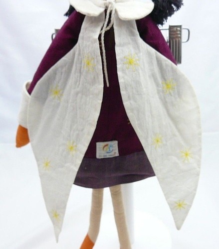 Oiseau-Bateau poupée tissu chiffon lutin prune étolies et ailes 66 cm - Picture 3 of 3