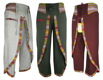 Cotton Hemp Trousers Mantra Light Summer Casual Lounge Fishermen Yoga Pants