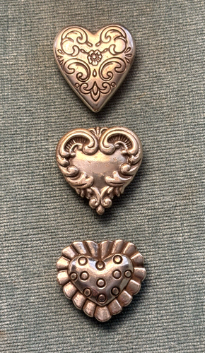 3 Vintage Brighton Hearts Refrigerator Magnets Love Unique Bulletin Board