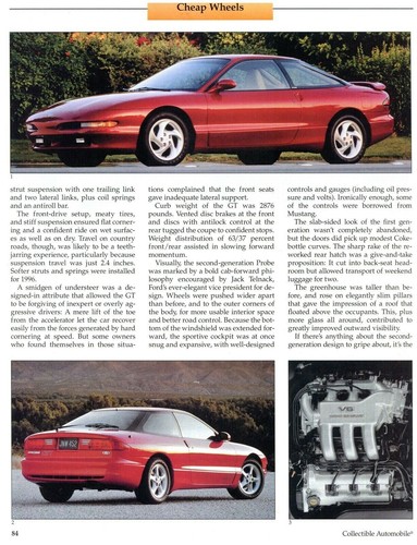 1993 1994 1995 1996 1997 FORD PROBE GT 3 pg Color Article - Bild 2 von 2
