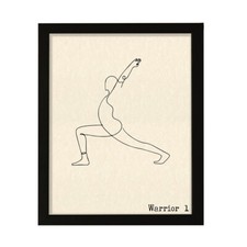Warrior 1, FRAMED Print Yoga Wall Art