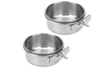 Bird Water Bowl Food Bowls Birds Feeding Cages Parrot Cage Cup Holder Ring 2 Pcs