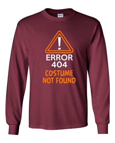 Langarm Erwachsene T-Shirt Kostüm Fehler 404 nicht gefunden Halloween lustig Humor DT - Bild 4 von 7