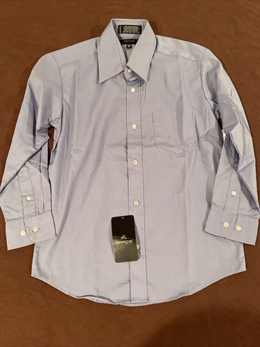 NWT Boys Solid Blue Dress Shirt Long Sleeve Button Down Collared Size 10 ARROW - Picture 4 of 5