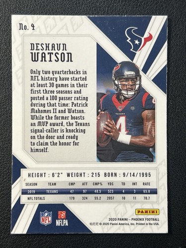 2020 Panini Phoenix #4 Deshaun Watson Fire Burst - Picture 2 of 2